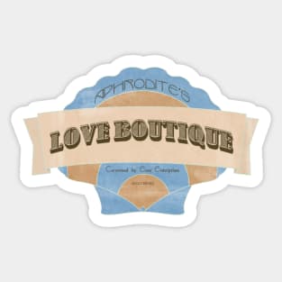 Aphrodite's Love Boutique retro Greek logo Sticker